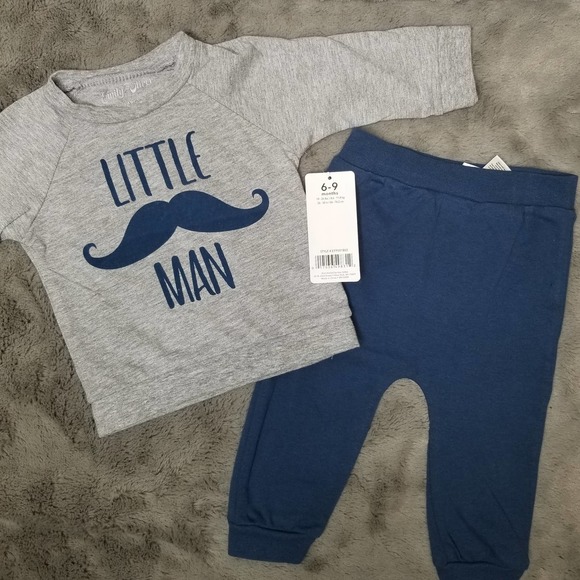 Emily and Oliver Other - Emily & Oliver Little Man Mustache Outfit Set 6-9M